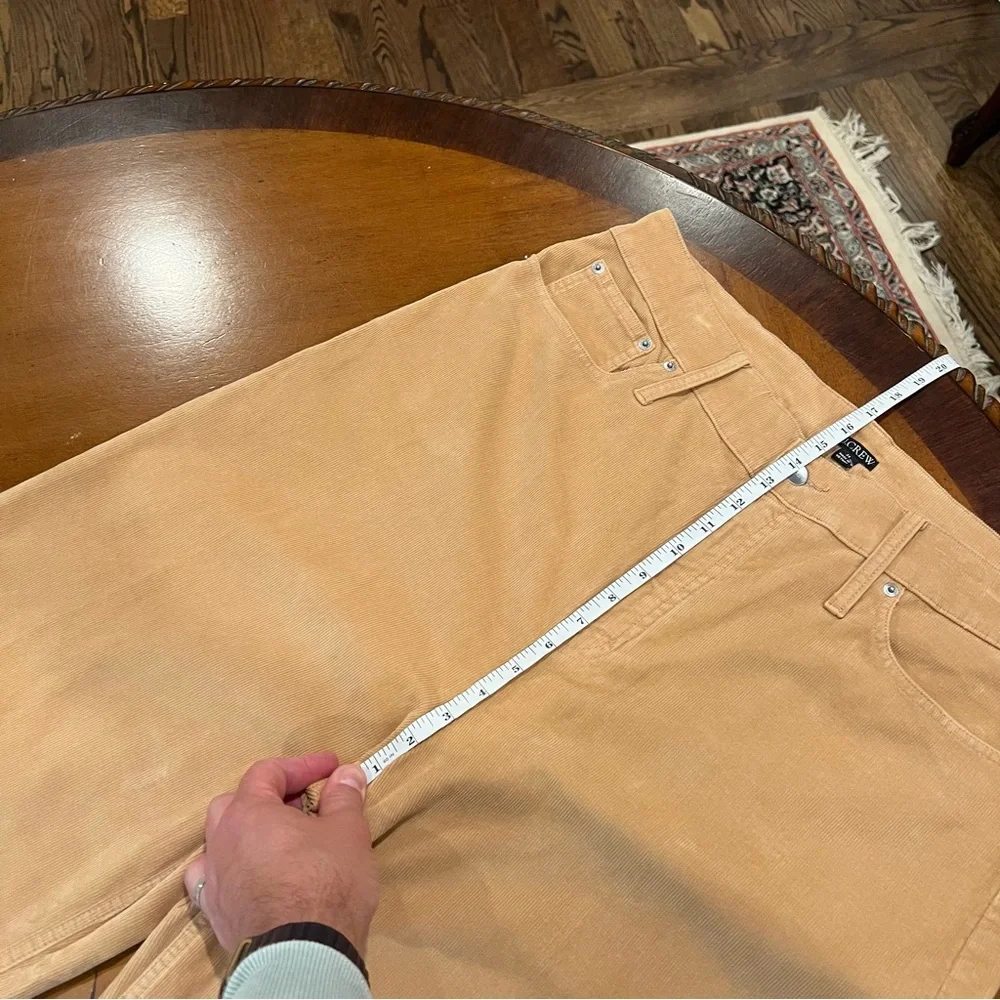 NEW J.Crew Wide Leg‎ Corduroy Trouser Sand Castle 34 Tan High-Rise Slim Fit